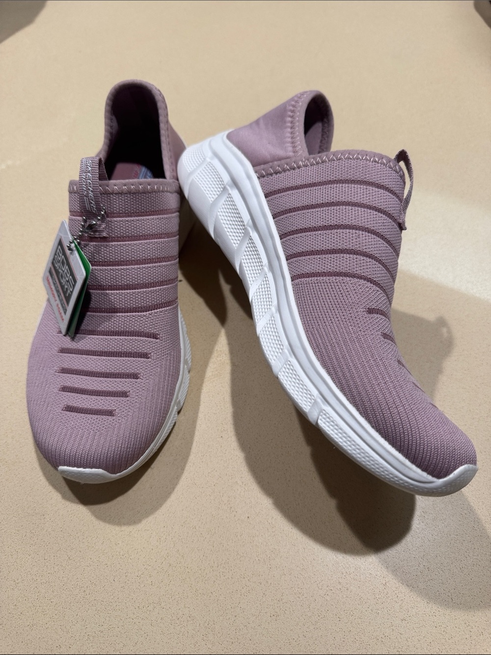 BOBS from Skechers Women's Slip-On Knit Sneakers - Mauve Pink